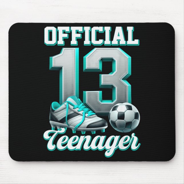 Alfombrilla De Ratón Soccer 13 Year Old Birthday Boy Thirteen Teenager  (Frente)