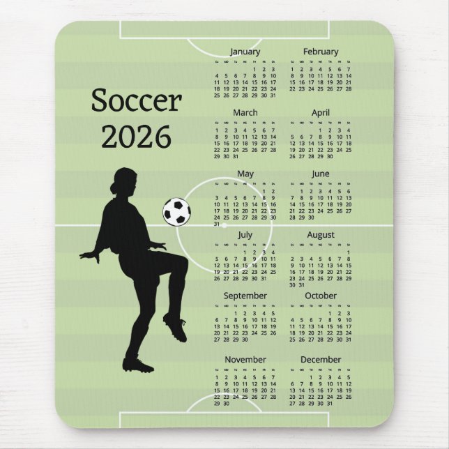 Alfombrilla De Ratón Soccer 2026 Calendar  (Frente)