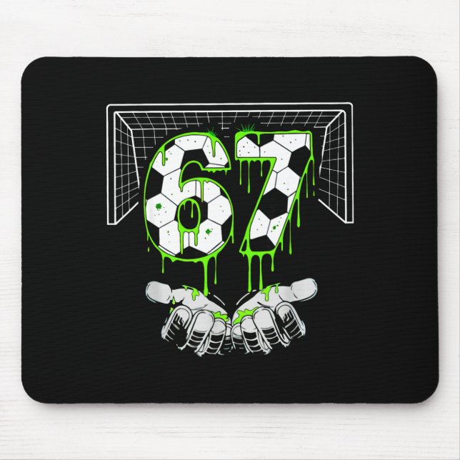 Alfombrilla De Ratón Soccer 67 Six Seven Funny Gen Alpha Meme Drip  (Frente)