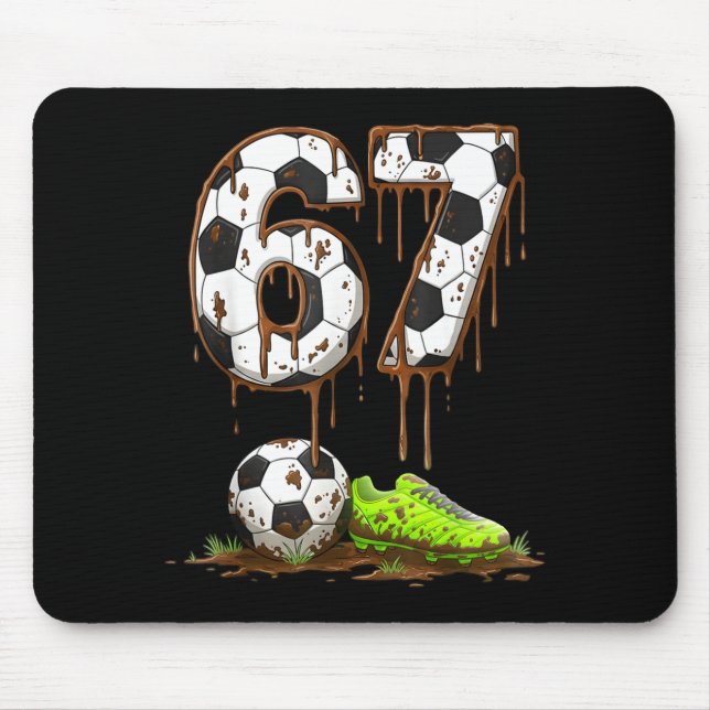 Alfombrilla De Ratón Soccer 67 Six Seven Meme Boys Teens Kids Gen Alpha (Frente)