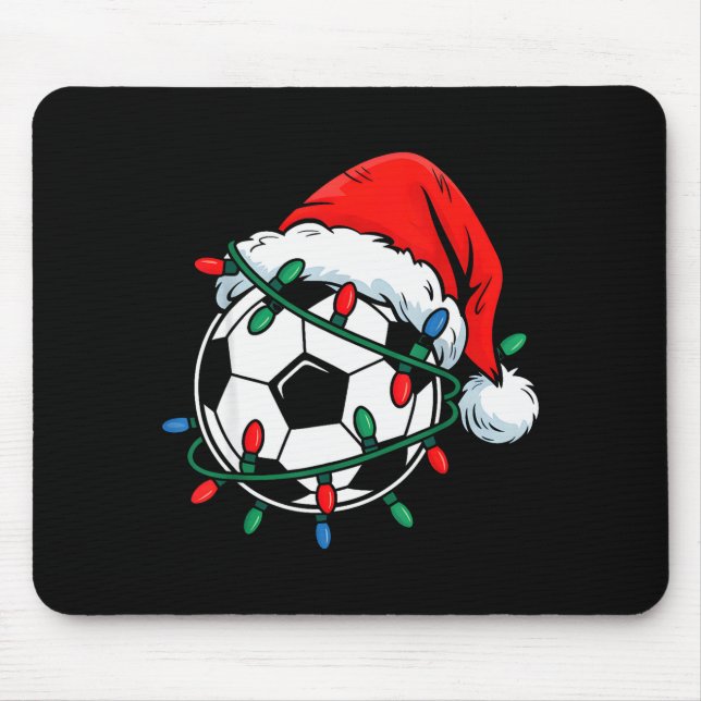 Alfombrilla De Ratón Soccer Ball Santa Hat Xmas Funny Christmas Soccer  (Frente)
