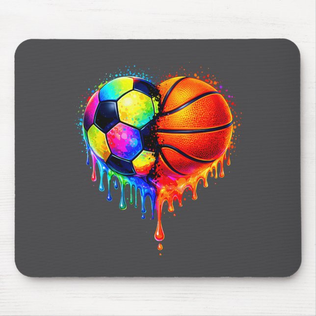 Alfombrilla De Ratón Soccer Basketball Drip Heart Srts Valentines Day M (Frente)