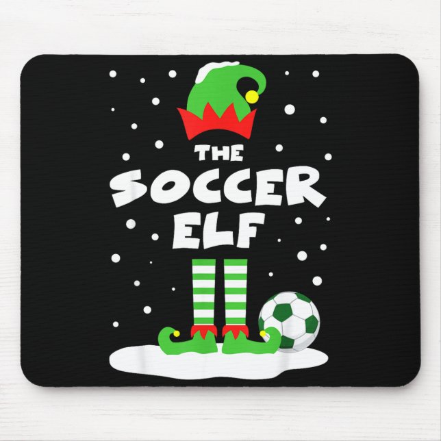 Alfombrilla De Ratón Soccer Elf Matching Group Family Holiday Christmas (Frente)