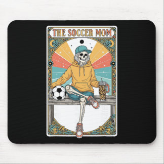 Alfombrilla De Ratón Soccer Mom Tarot Card Skeleton Coffee Byll Sidelin