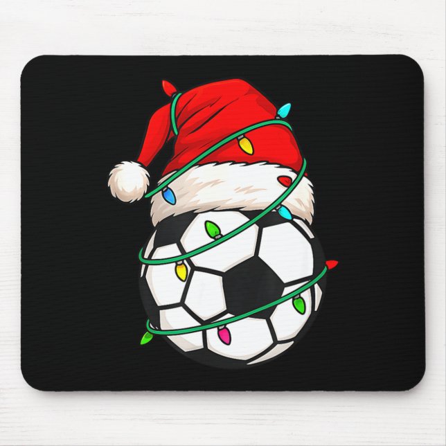 Alfombrilla De Ratón Soccer With Santa Hat Funny Christmas Xmas Gift  (Frente)