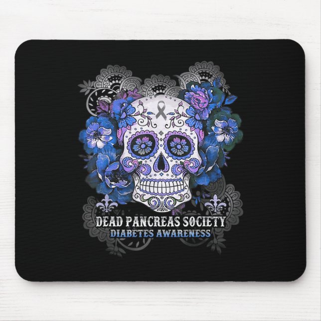 Alfombrilla De Ratón Sociedad de páncreas muerto Sugar Skull diabetes c (Frente)
