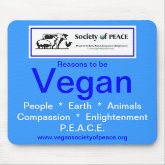 Alfombrilla De Ratón Sociedad del vegano del mousepad de la PAZ