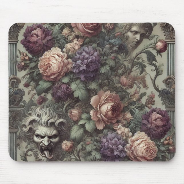 Alfombrilla De Ratón Sociedades secretas florecen en espirales - gótico (Frente)