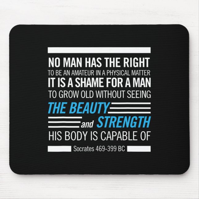 Alfombrilla De Ratón Sócrates Physical Fitness Quote Bodybuilding Exerc (Frente)
