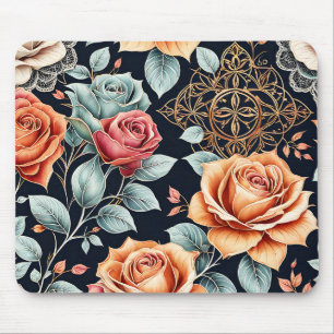 Alfombrilla De Ratón Sofisticado Rosa Floral