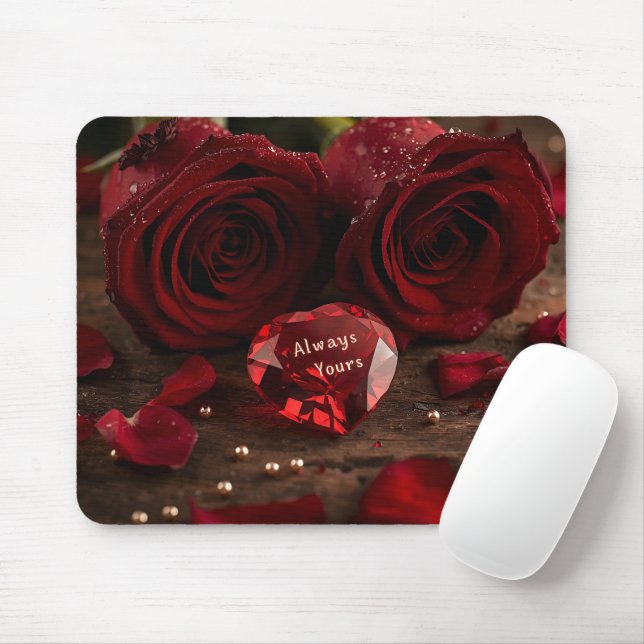 Alfombrilla De Ratón Soft Red Rose Romantic Valentine Office Mousepad (Con ratón)