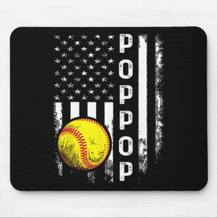 Alfombrilla De Ratón Softball Poppop Bandera de América Hombres Mujeres