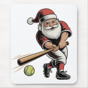 Alfombrilla De Ratón Softbol navideño en Santa Claus