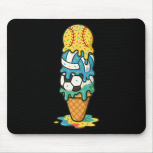 Alfombrilla De Ratón Softbol Voleibol Fútbol Goteo de Helado Verano G