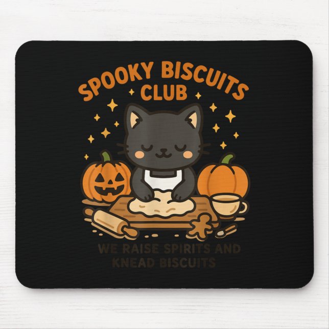 Alfombrilla De Ratón Soky Biscuits Club Cat Funny Halloween Baking Tee  (Frente)