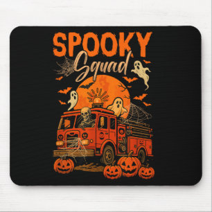 Alfombrilla De Ratón Soky Halloween Squad Skeleton Driing Firetruck Ho