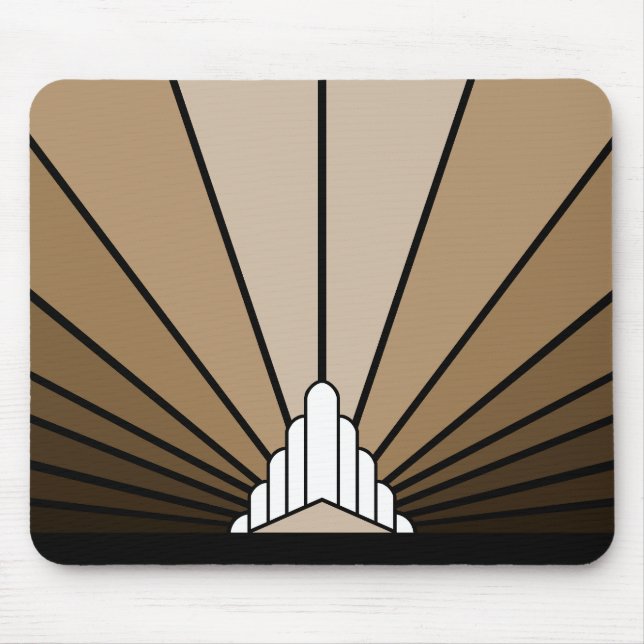 Alfombrilla De Ratón Sol Art Déco en bronceado (Frente)