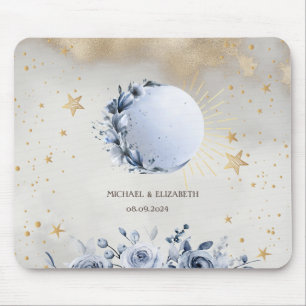 Alfombrilla De Ratón Sol Celestial, Rosas de Luna Azul, Cielo Nocturno 