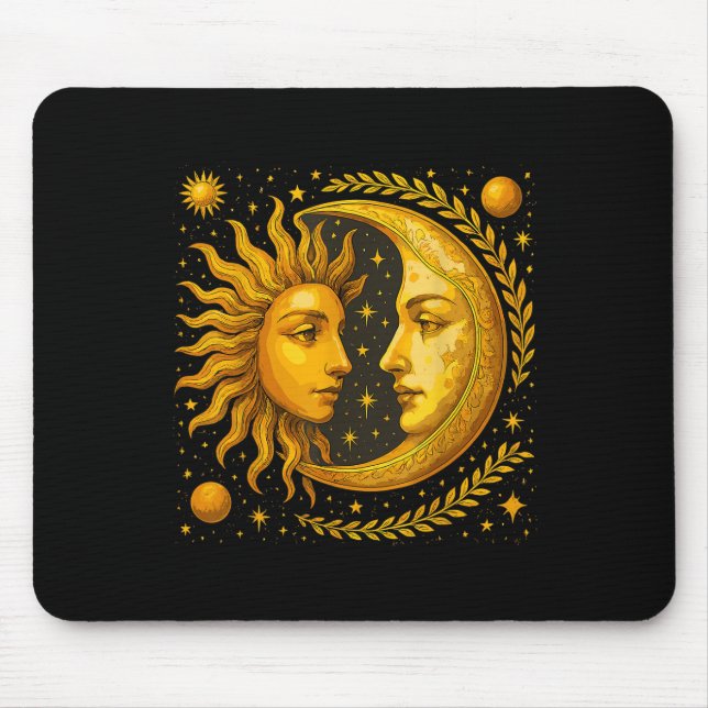 Alfombrilla De Ratón Sol Celestial Y Luna (Frente)