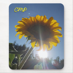 Alfombrilla De Ratón Sol de verano y girasol con tus iniciativas