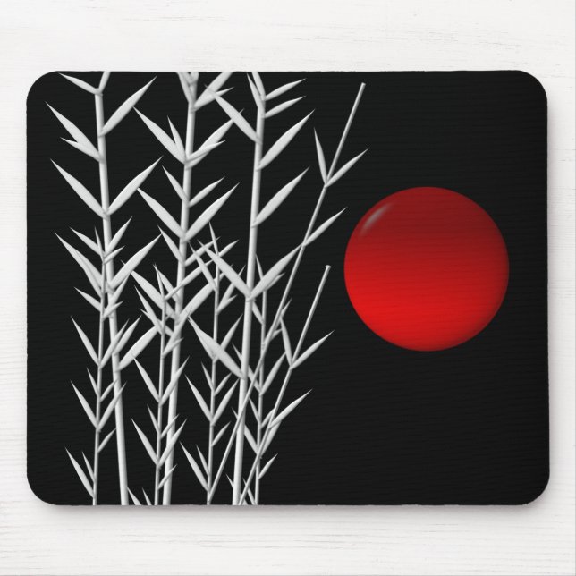 Alfombrilla De Ratón Sol rojo blanco zen (Frente)
