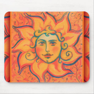 Alfombrilla De Ratón Sol sonriente, arte de fantasía de cuento de hadas
