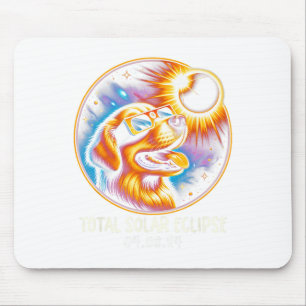 Alfombrilla De Ratón Solar Eclipse Golden Retriever Wearing Glasses Apr