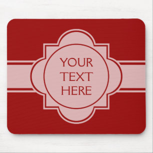 Alfombrilla De Ratón SÓLO COLOR / BANDEJA DE BOTÓN blanco + tu texto