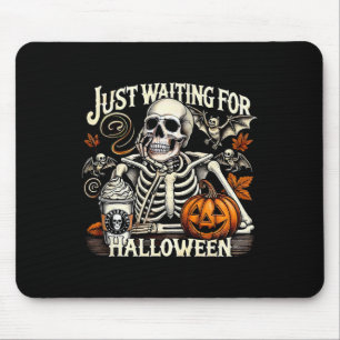 Alfombrilla De Ratón Solo Esperando Por Halloween Skeleton Coffee Jack