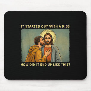 Alfombrilla De Ratón Sólo fue un beso jesus & judas meme divertido