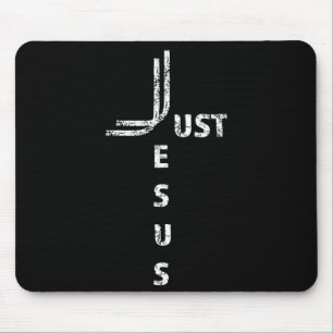 Alfombrilla De Ratón Solo Jesús Diseño Minimalista de Cruz en la Parte 