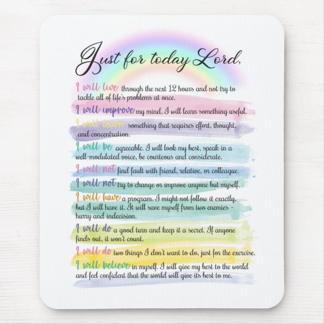 Alfombrilla De Ratón Sólo por hoy, Señor (Frente)