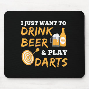 Alfombrilla De Ratón Solo Quiero Beber Cerveza Y Jugar Darts Vintage G