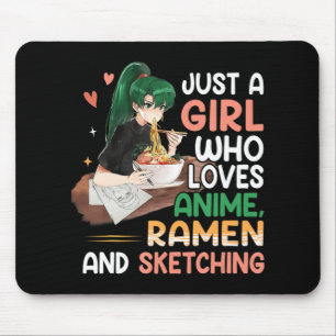 Alfombrilla De Ratón Solo Un Chica Que Ama A Anime Ramen Y Esboza A Ja