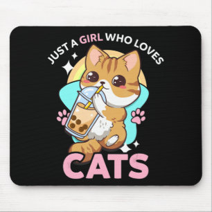 Alfombrilla De Ratón Sólo un Chica que ama a los gatos Boba Leche de Bu