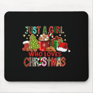 Alfombrilla De Ratón Sólo un Chica que ama a los Navidades Gorra de Cac