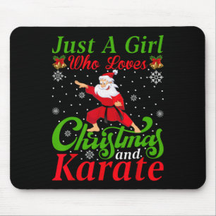 Alfombrilla De Ratón Solo Un Chica Que Ama A Los Navidades Y Karate Xma