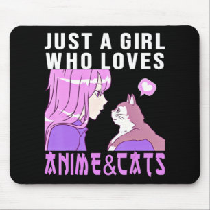 Alfombrilla De Ratón Solo Un Chica Que Ama El Anime Y Los Gatos Se Entu