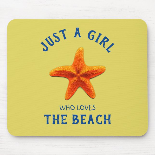Alfombrilla De Ratón Solo un chica que ama la playa (Frente)