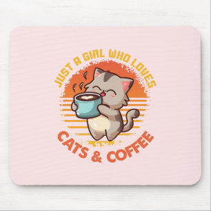 Alfombrilla De Ratón Sólo un Chica que ama los gatos y el café