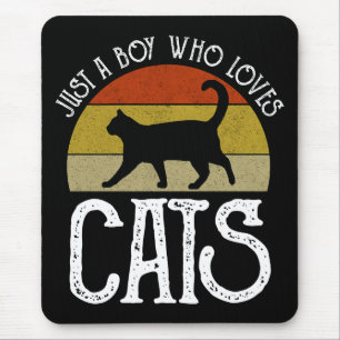 Alfombrilla De Ratón Solo un chico que ama a los gatos