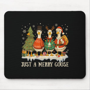 Alfombrilla De Ratón Sólo un divertido merry Goose Goosemas Cumas navid