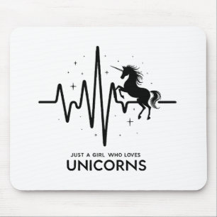 Alfombrilla De Ratón Sólo Una Chica Amor por Unicornios Latido