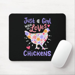 Alfombrilla De Ratón Solo una chica que ama a los pollos Gallina amor d