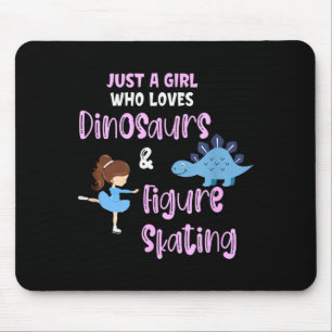 Alfombrilla De Ratón Solo una chica que ama los dinosaurios y el patina