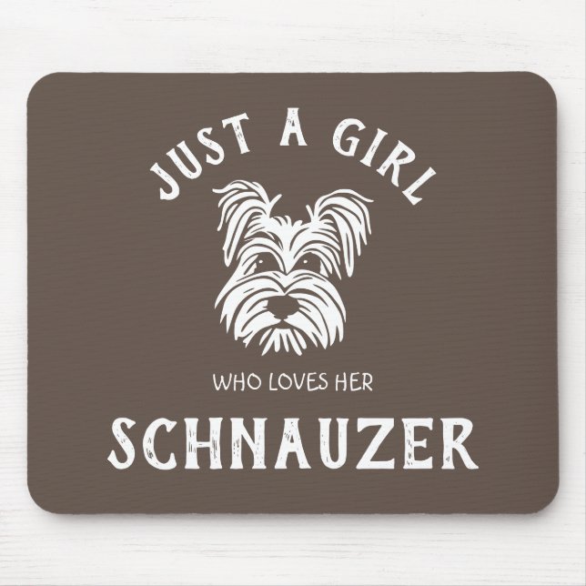 Alfombrilla De Ratón Sólo una chica que ama su Schnauzer (Frente)