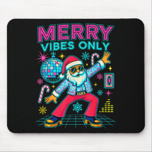 Alfombrilla De Ratón Sólo Vibraciones Alegres Santa Navidad Disco Retro