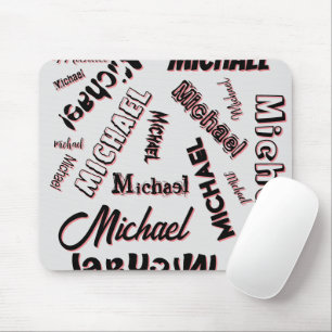 Alfombrilla De Ratón Sombra de color de rosa monograma de patrón de nom