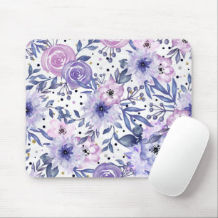 Alfombrilla De Ratón Sombras de Mousepad floral púrpura y rosa