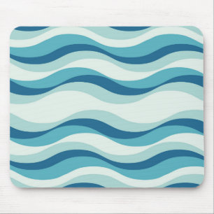 Alfombrilla De Ratón Sombras del patrón de olas azules